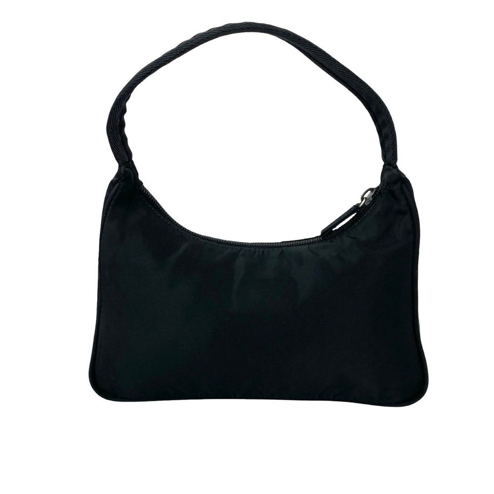 PRADA Prada triangle logo silver hardware Tessuto nylon zipper handbag pouch ... - Picture 3 of 9